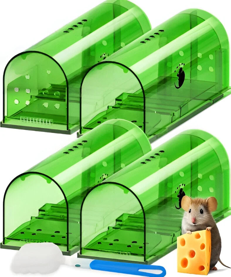 Mouse Trap Live-Catch Transparent Reusable Set of 4