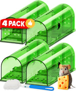 Mouse Trap Live-Catch Transparent Reusable Set of 4