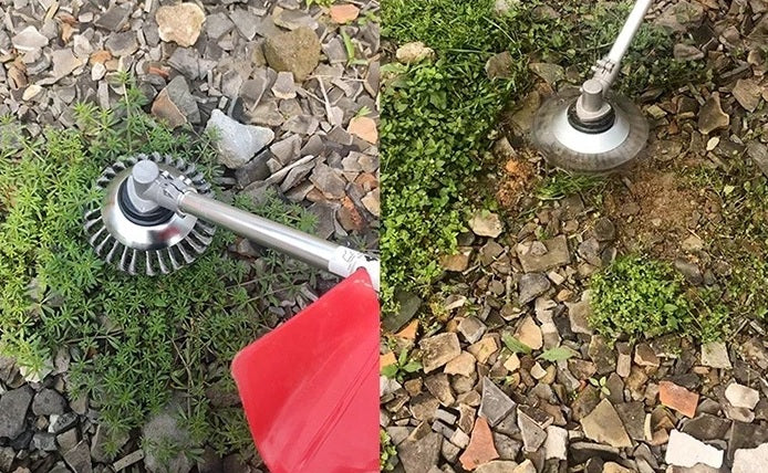 Mower Weeding Wheel Twisted Steel Bristles Dual Heads
