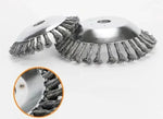 Mower Weeding Wheel Twisted Steel Bristles Dual Heads