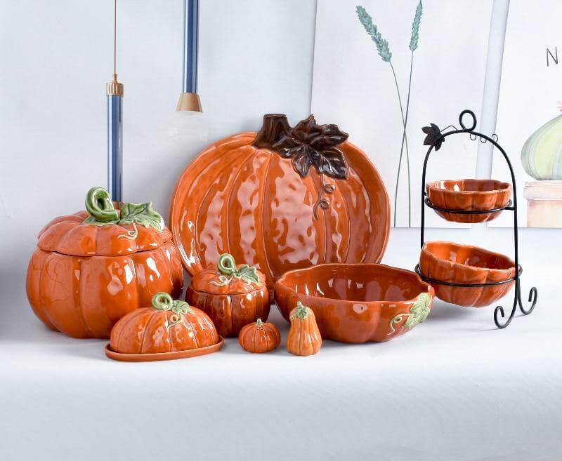 Mug And Bowl Set Ceramic Pumpkin-Shaped Set of 2