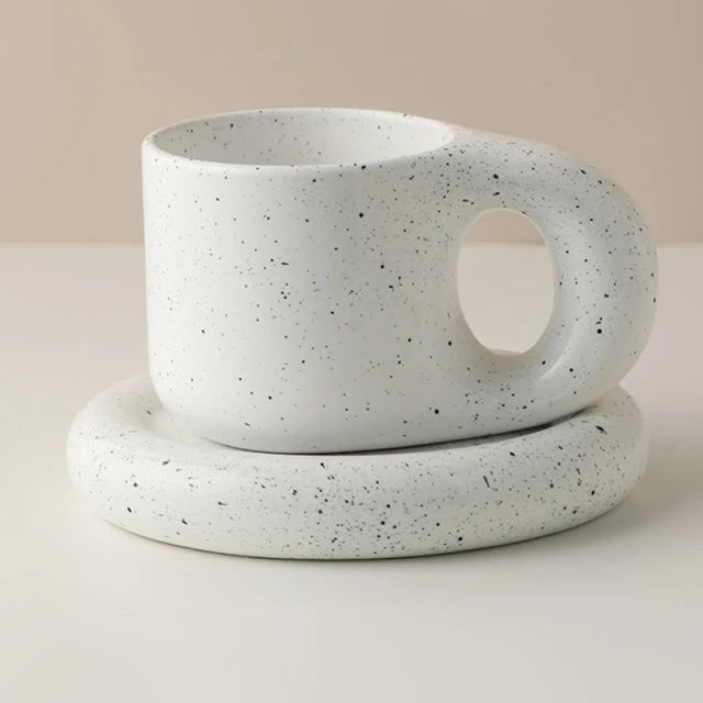 Mug Ceramic Large Handle With Matching Coaster