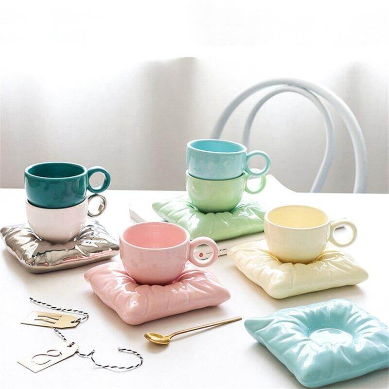 Mug Set Ceramic Colorful Sculptural Design