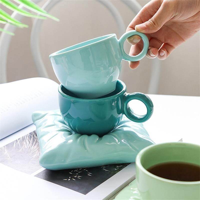 Mug Set Ceramic Colorful Sculptural Design