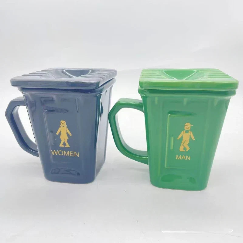 Mug Toilet-Shaped Ceramic Ergonomic Handle
