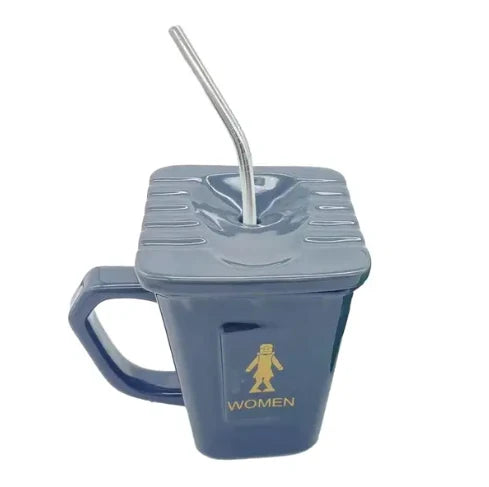 Mug Toilet-Shaped Ceramic Ergonomic Handle
