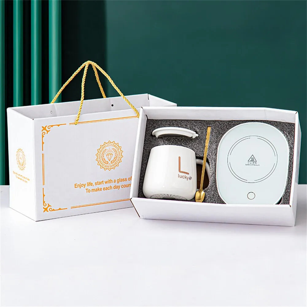Mug Warmer Set Thermostatic Ceramic Mug & Spoon