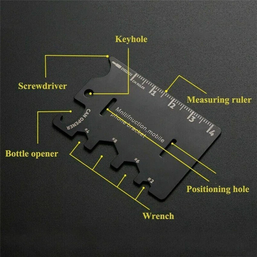Multi-Tool Card Stainless Steel Adjustable Phone Stand
