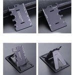 Multi-Tool Card Stainless Steel Adjustable Phone Stand