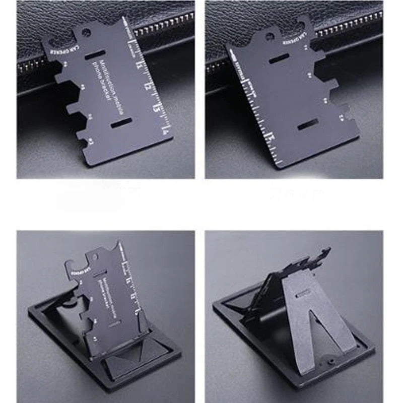 Multi-Tool Card Stainless Steel Adjustable Phone Stand
