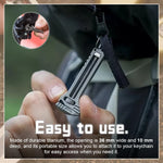 Multi-Tool Titanium Adjustable Wrench & Ruler Keychain