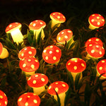 Mushroom String Lights Warm White Weather-Resistant Outdoor Decor