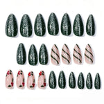 Nail Art Kit Green Glitter & Holly Motifs Chip-Resistant