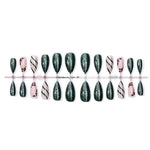 Nail Art Kit Green Glitter & Holly Motifs Chip-Resistant