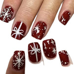 Nail Art Kit Snowflake & Bow Designs Glossy Non-Toxic