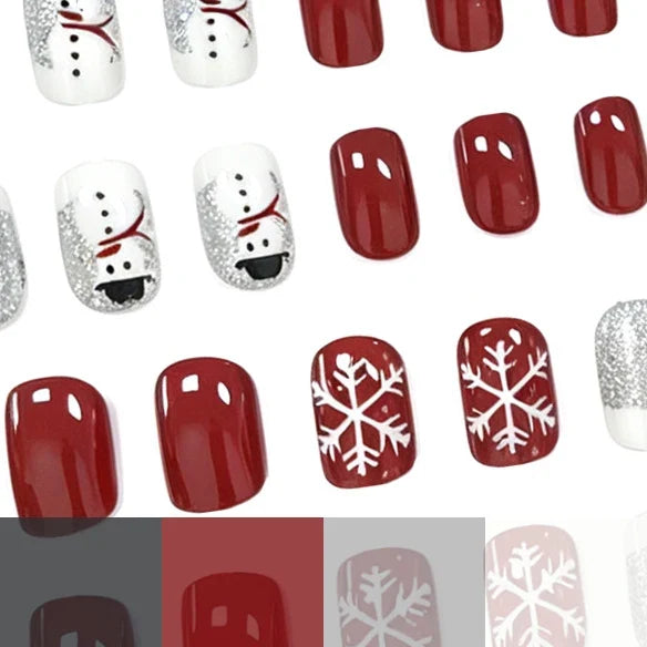 Nail Art Kit Winter Snowflake Base Coats & Glitter