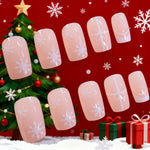 Nail Enhancements Acrylic Easy-Apply Holiday Snowflake & Ribbon
