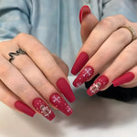 Nail Extensions Acrylic Jelly Festive Snowflake Long-Lasting Hold