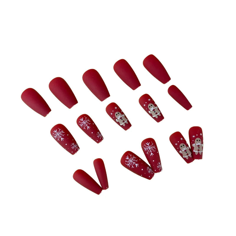 Nail Extensions Acrylic Jelly Festive Snowflake Long-Lasting Hold