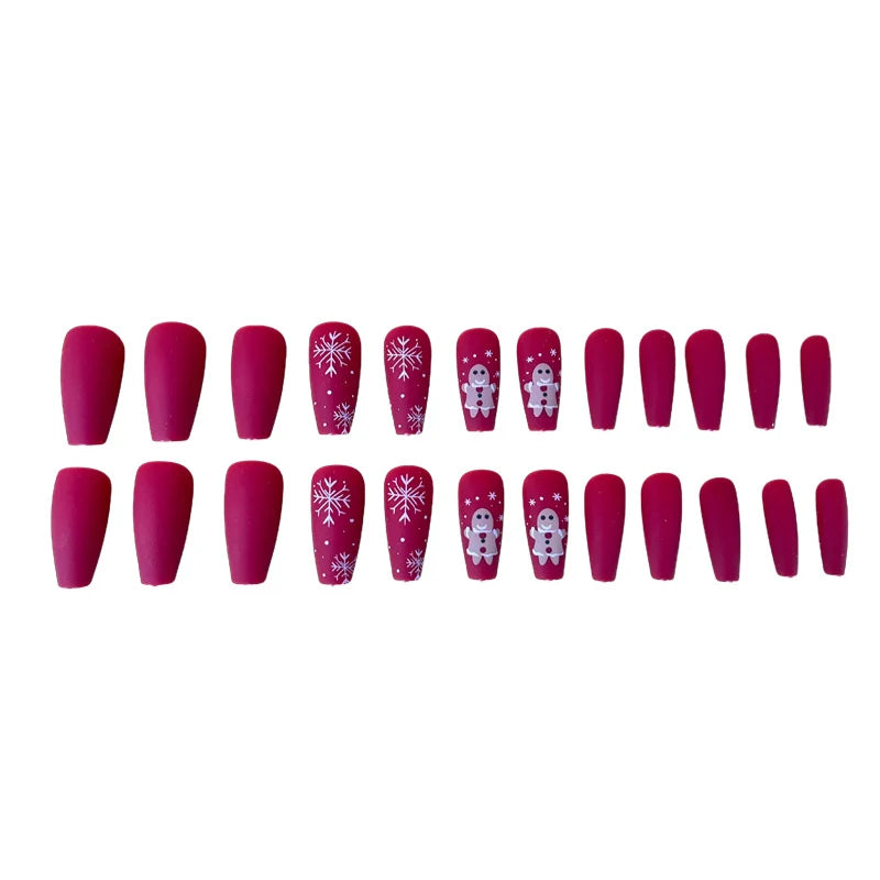 Nail Extensions Acrylic Jelly Festive Snowflake Long-Lasting Hold