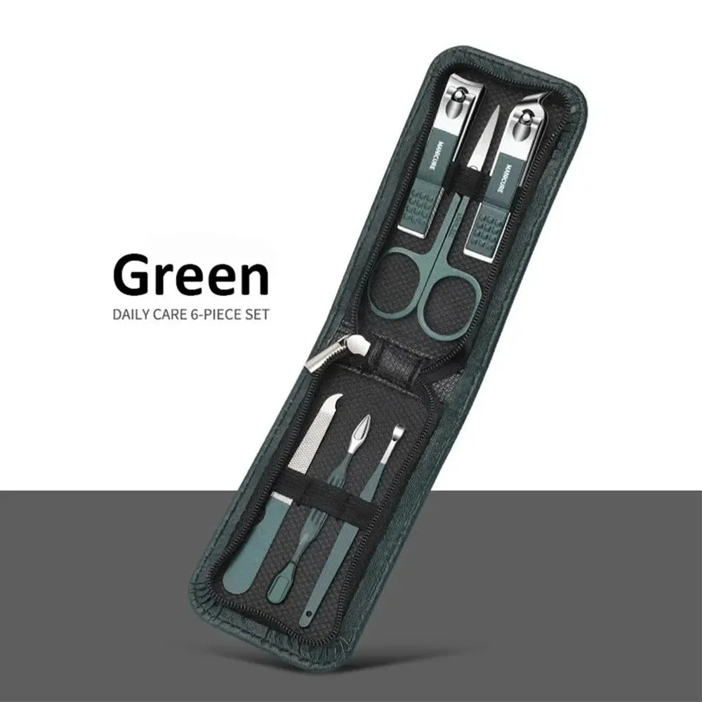 Nail Grooming Kit 6-Piece Stainless Steel Travel Case