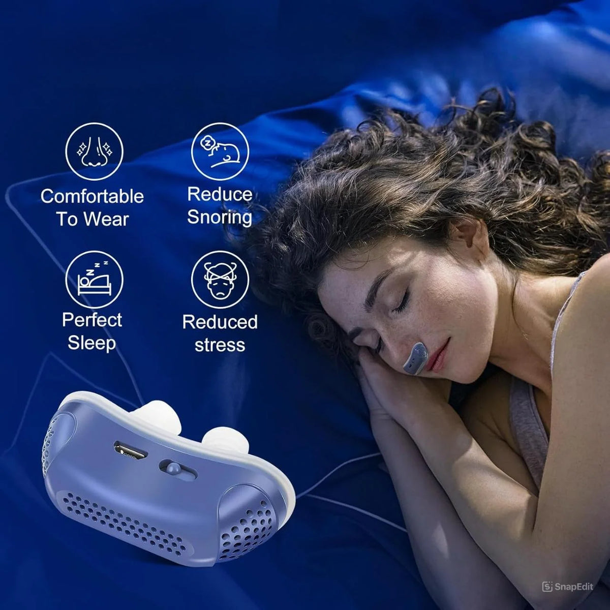 Nasal Breathing Aid USB Rechargeable Soft Silicone Buds
