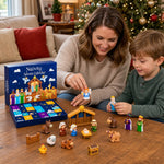 Nativity Advent Calendar 24-Day Christmas Countdown Colorful Scene