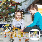 Nativity Advent Calendar 24 Plastic Figures for Christmas Story Play