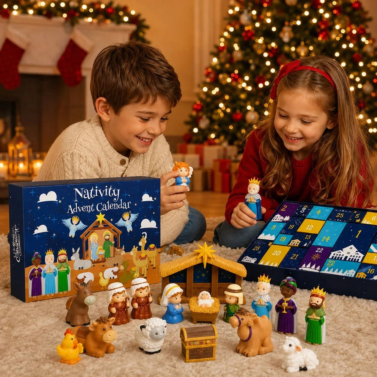 Nativity Advent Calendar 25-Piece Set For Children
