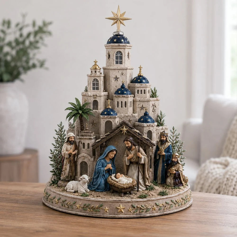 Nativity Decoration Illuminated Resin Scene
