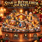 Nativity Scene Lighted Christmas Village with Bethlehem Star