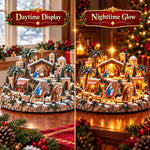 Nativity Scene Lighted Christmas Village with Bethlehem Star