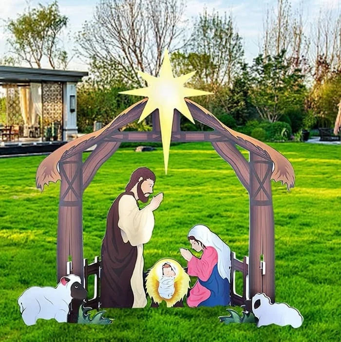 Nativity Scene Set Silhouette Weather-Resistant Polypropylene