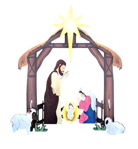 Nativity Scene Set Silhouette Weather-Resistant Polypropylene