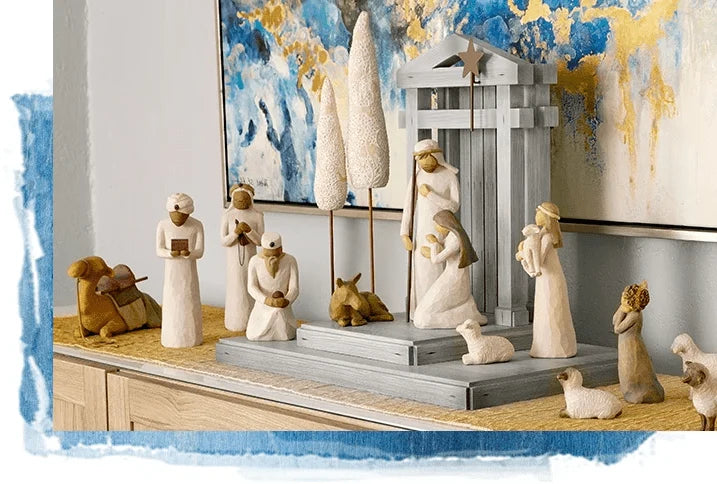 Nativity Set Handcrafted Reclaimed Barn Wood 20-Piece