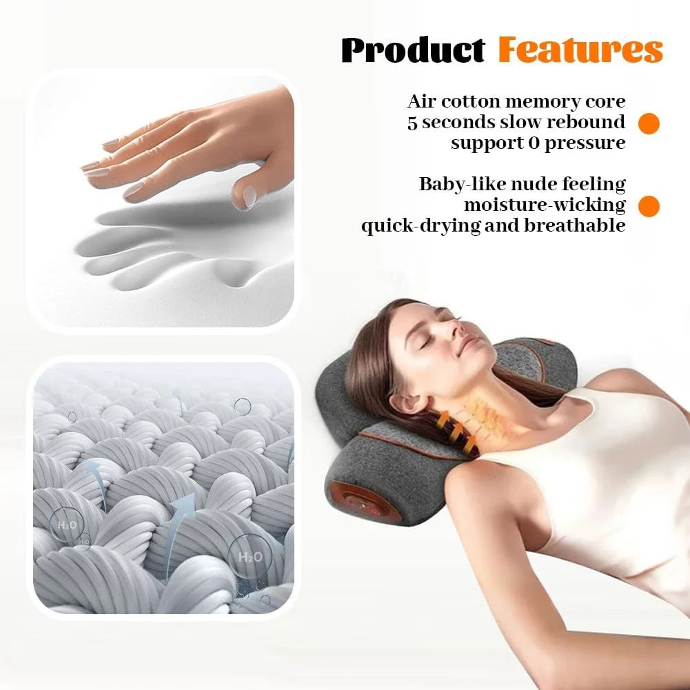 Neck Massager Ergonomic Vibration Therapy Portable Rechargeable