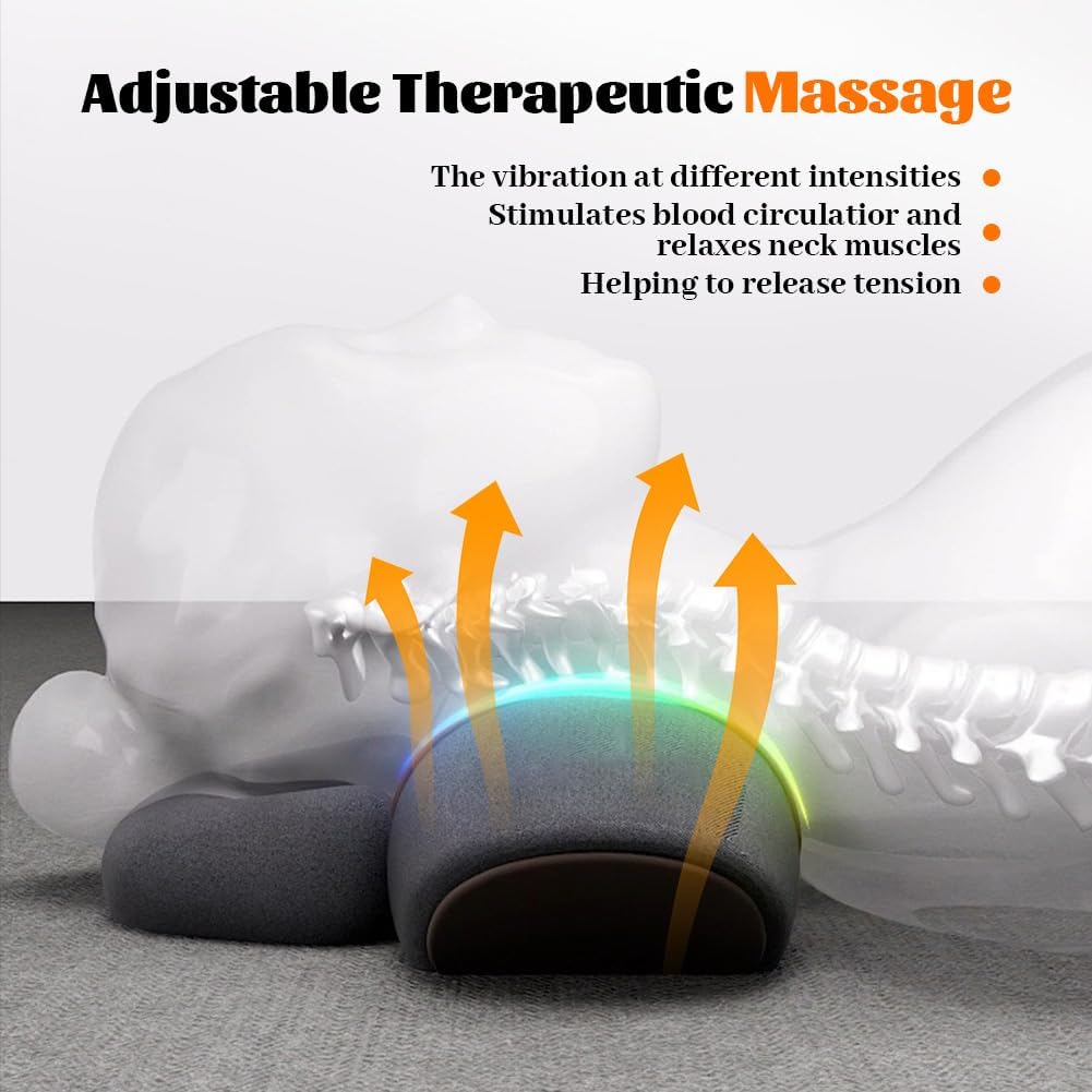 Neck Massager Ergonomic Vibration Therapy Portable Rechargeable