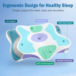 Neck Pillow Butterfly Contour Memory Foam & Washable Cover