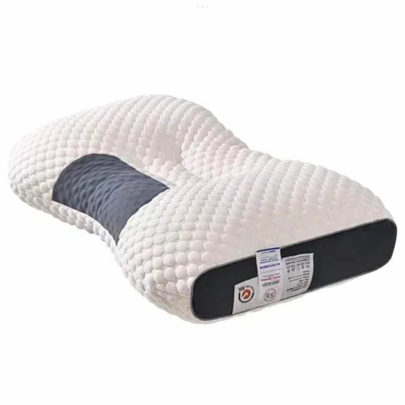 Neck Pillow Ergonomic Support Breathable Knitted Cover Microfiber Filling