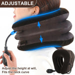 Neck Pillow Inflatable Adjustable Air Pump Plush Velvet Cover