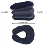 Neck Pillow Inflatable Adjustable Air Pump Plush Velvet Cover