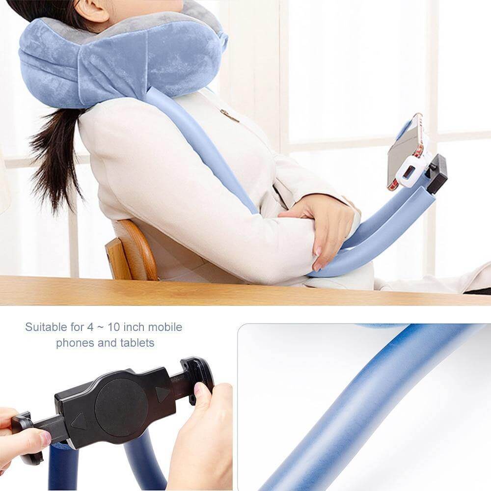 Neck Pillow Phone Holder 360° Adjustable Foldable