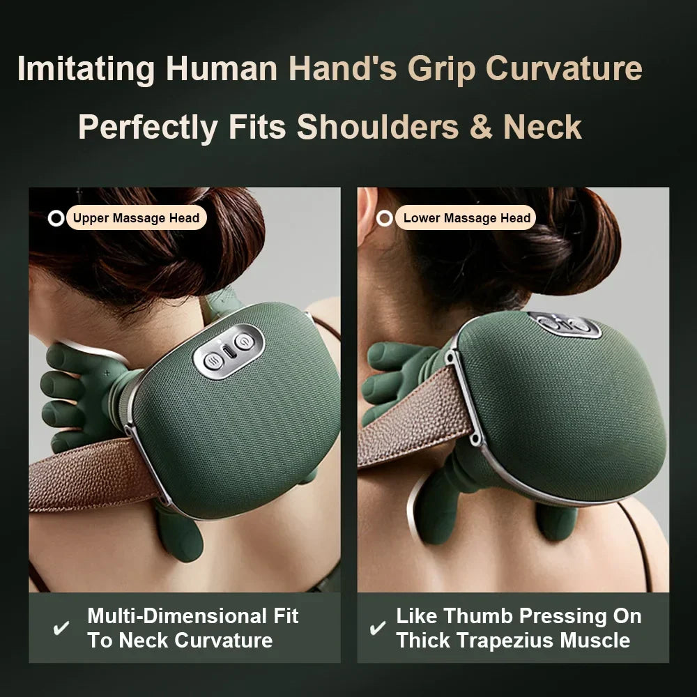 Neck & Shoulder Massager Deep-Kneading Heated 3 Intensity Levels
