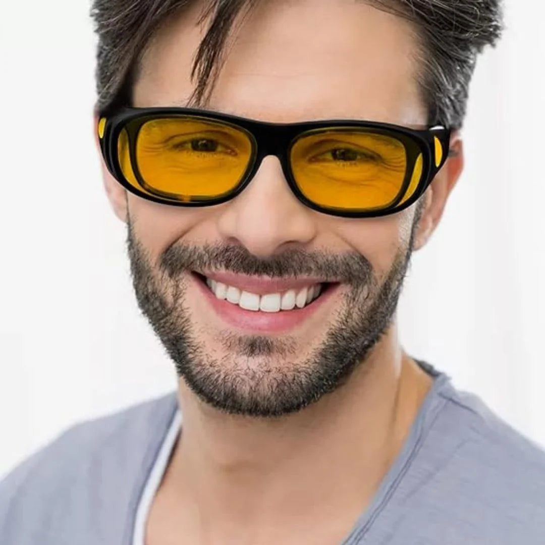 Night Driving Glasses Yellow-Tinted Glare-Reducing HD Lenses