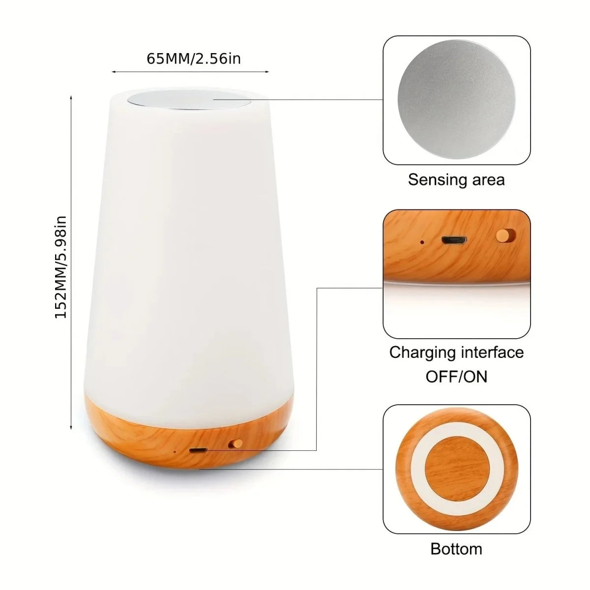 Night Light Portable Touch Dimming Remote Control