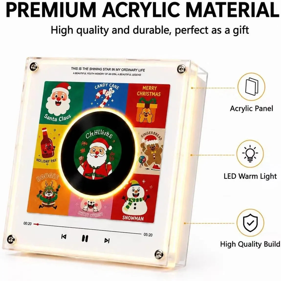 Night Light Rotating Vinyl Record NFC Link Magnetic Mount