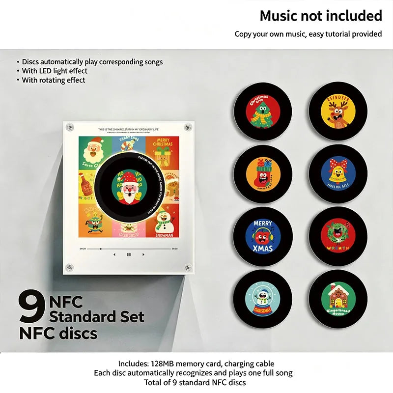 Night Light Rotating Vinyl Record NFC Link Magnetic Mount