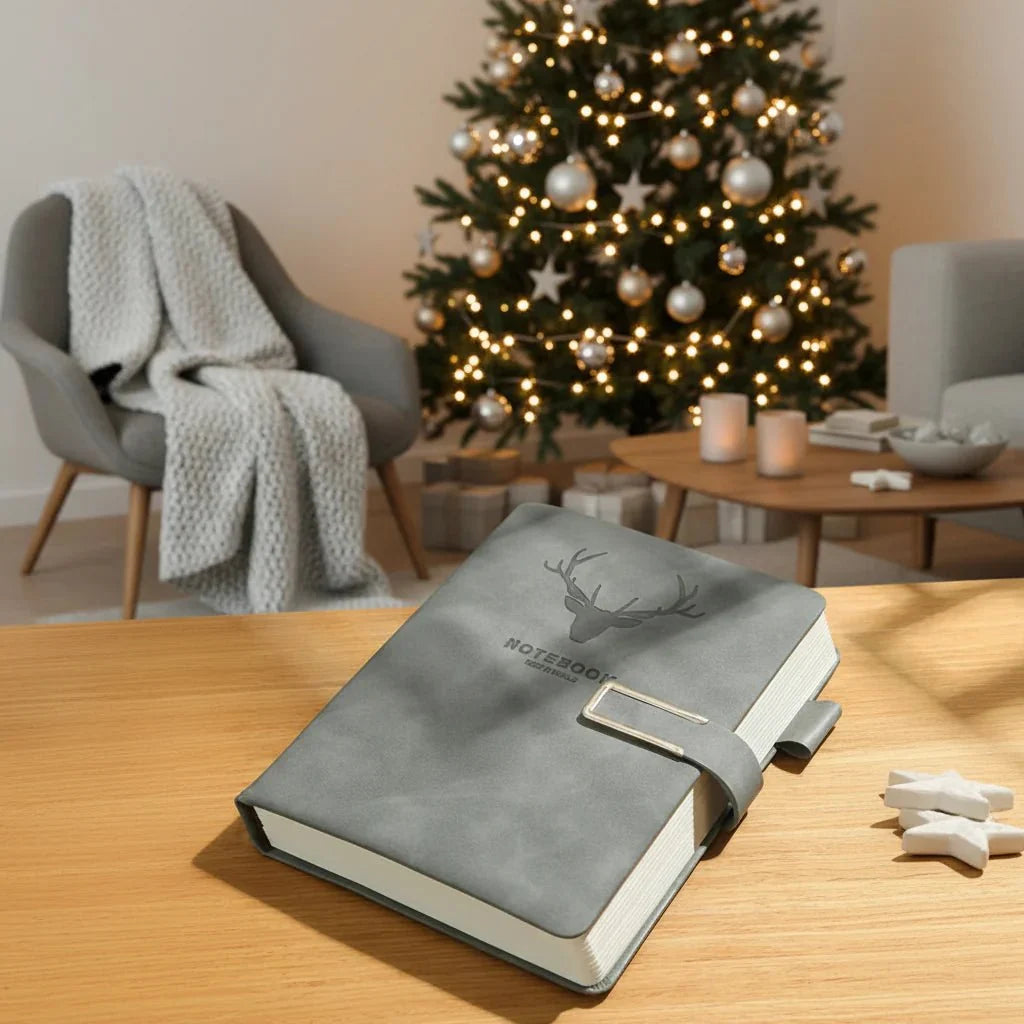 Notebook Genuine Leather A5 200 Pages Integrated Bookmark