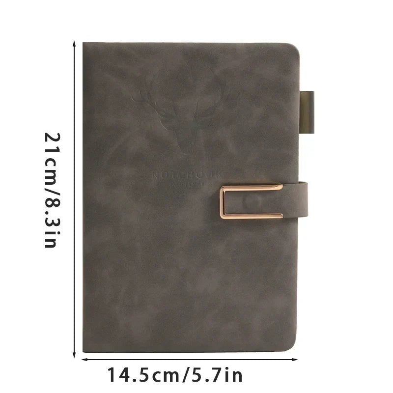 Notebook Genuine Leather A5 200 Pages Integrated Bookmark