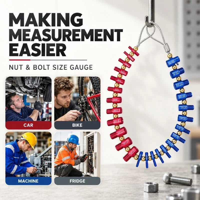 Nut And Bolt Thread Checker Metric & Imperial 26-Piece Set